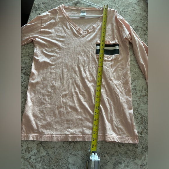 VS PINK Long Sleeve Pink Logo Pocket Tee shirt Small - Picture 8 of 9